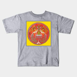 Armenian Peacocks painting on silk Kids T-Shirt